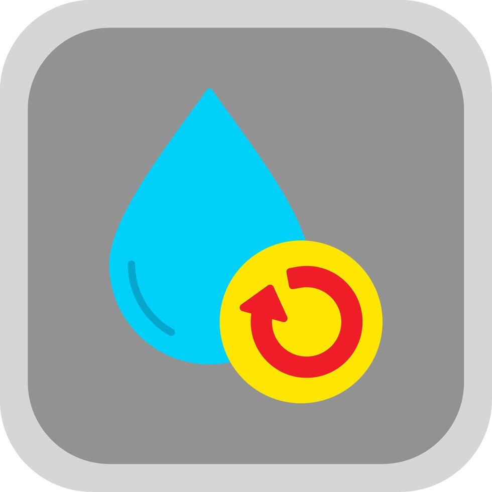 water behandeling vlak ronde hoek icoon ontwerp vector