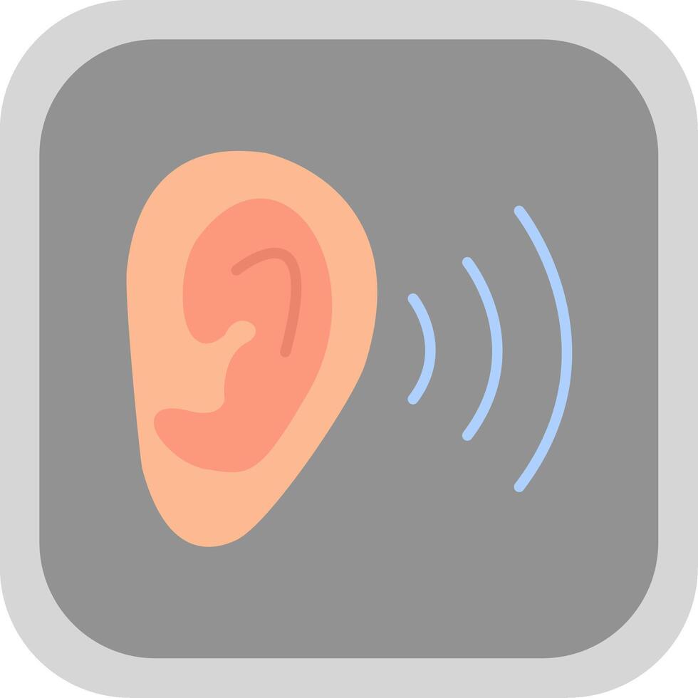 oor vlak ronde hoek icoon ontwerp vector