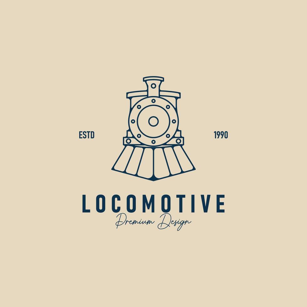 locomotief logo lijn kunst illustratie ontwerp grafisch, oud trein logo ontwerp sjabloon vector