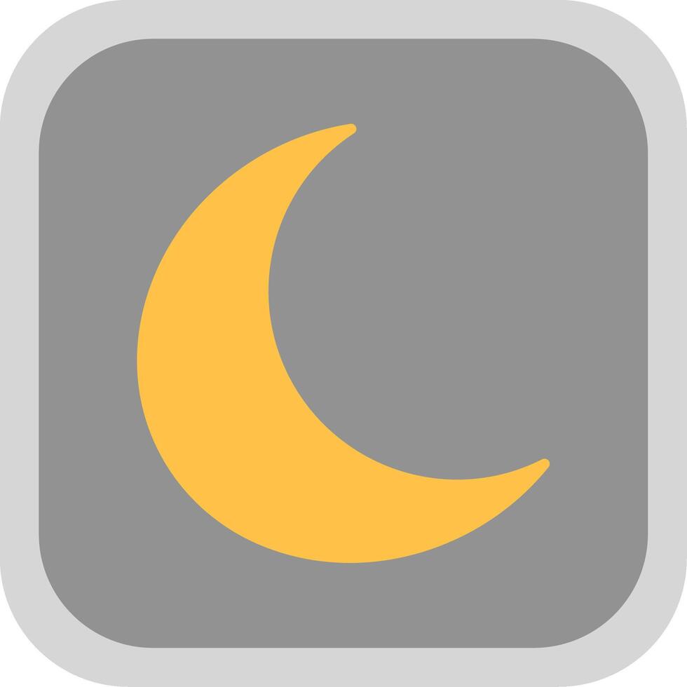 maan vlak ronde hoek icoon ontwerp vector