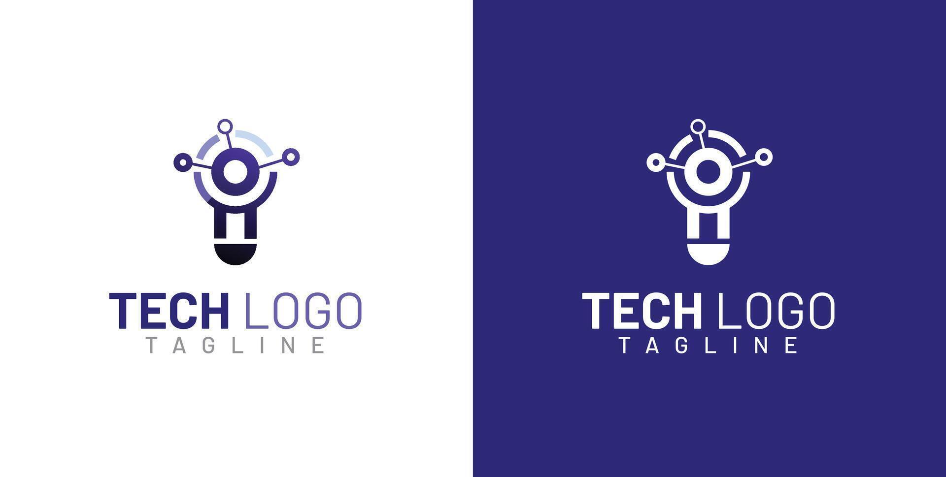 tech-logo concept met licht en communicatie vector