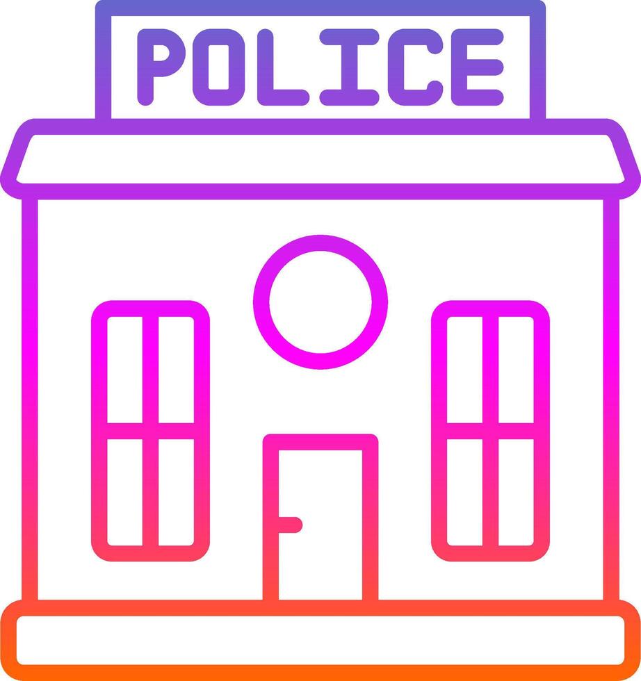 Politie station lijn helling icoon ontwerp vector