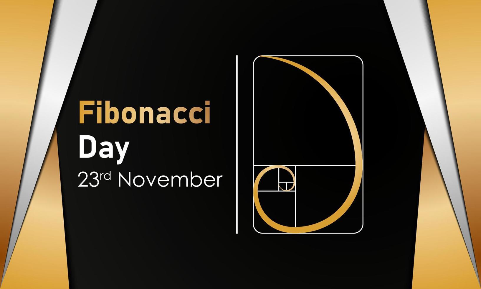 fibonacci dag achtergrond. 23 november. premium en luxe wenskaart, brief, poster of banner. met gulden snede vorm icoon. vector illustratie