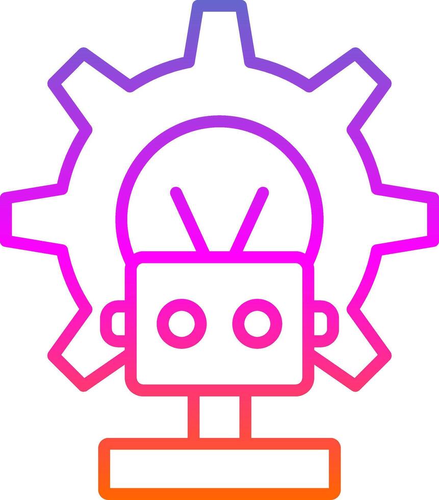 robot lijn helling icoon ontwerp vector