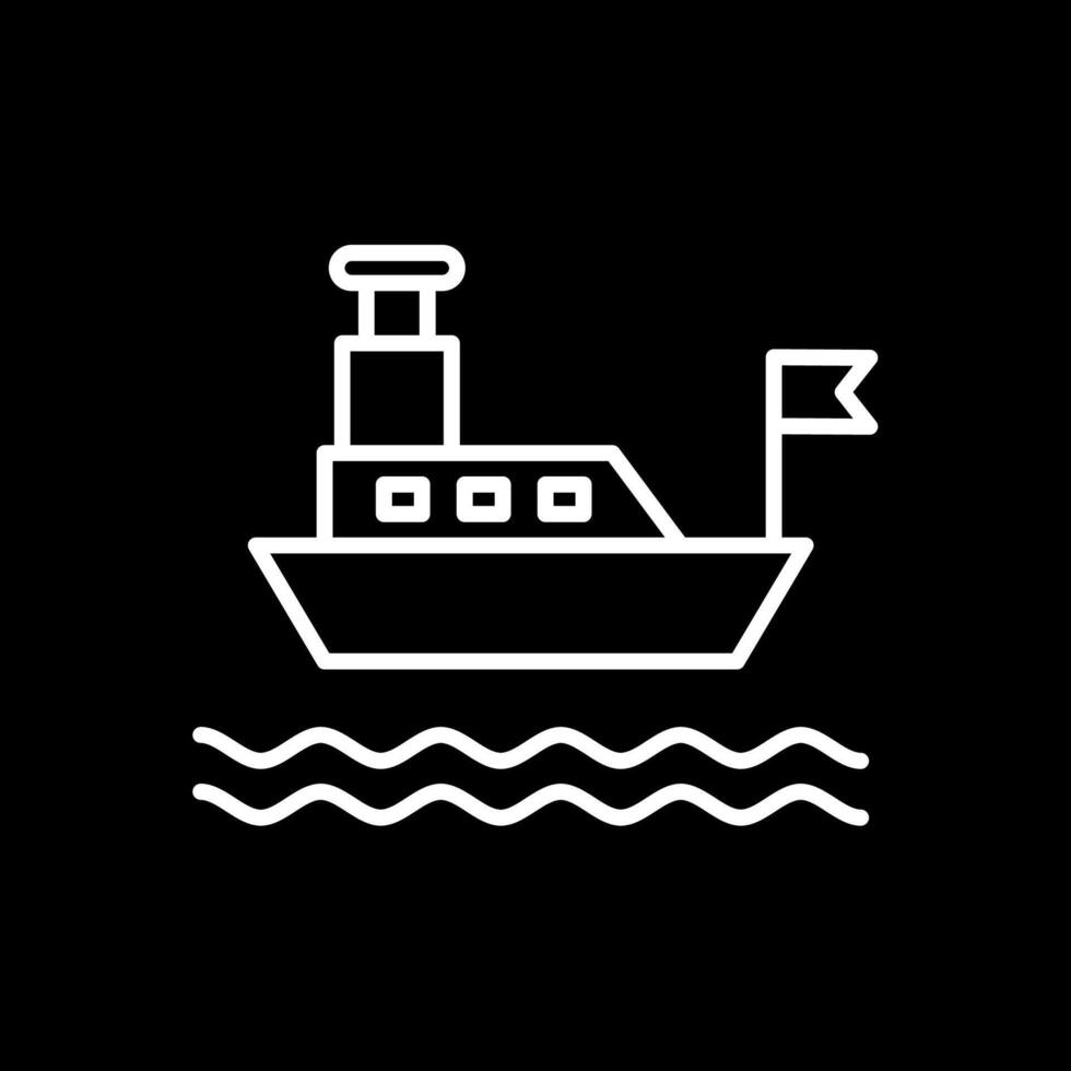 veerboot lijn omgekeerd icoon ontwerp vector