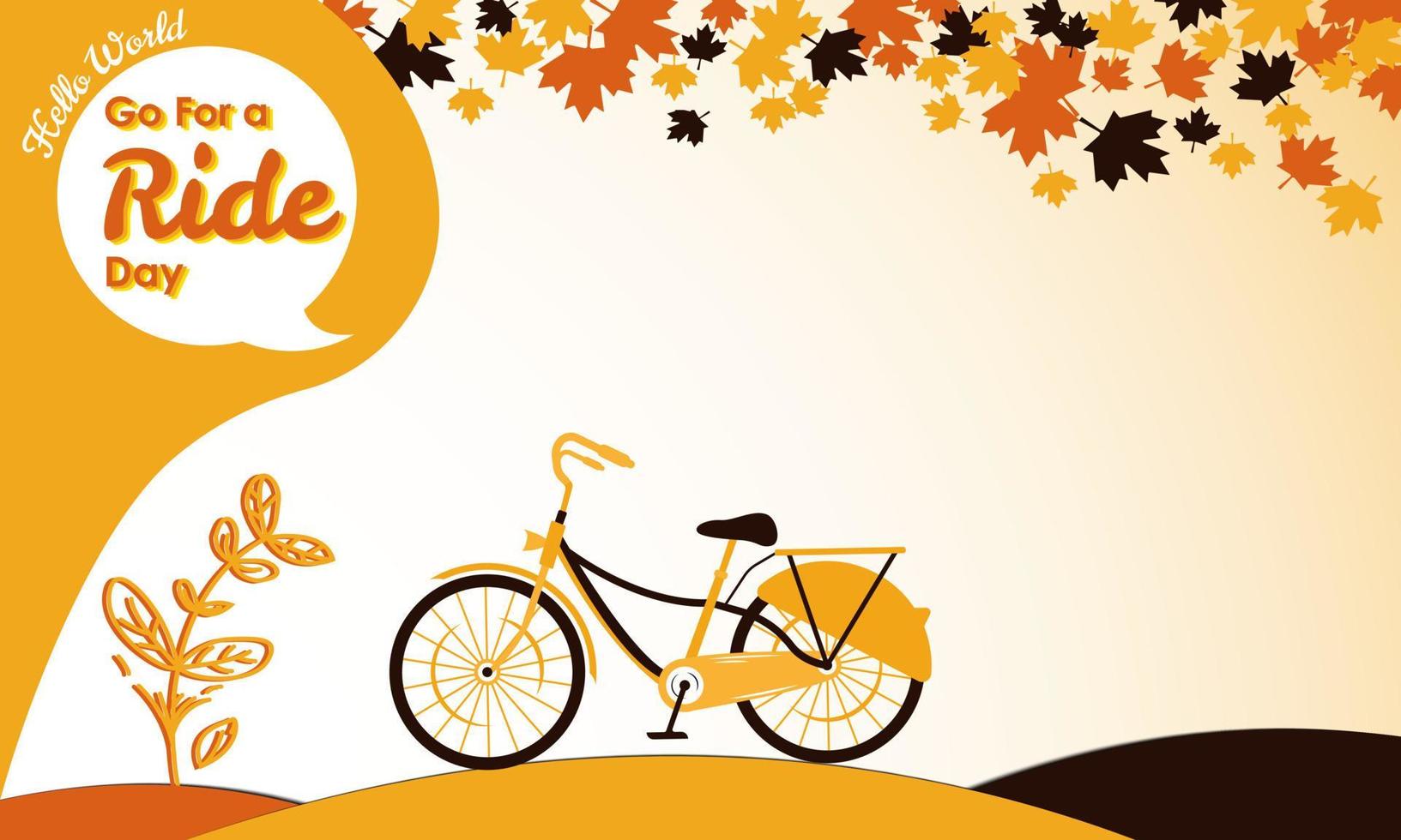 ga voor een ritje dag achtergrond. 21 november. premium en luxe wenskaart, brief, poster of banner. met fiets, fiets en cloud pictogram vectorillustratie vector