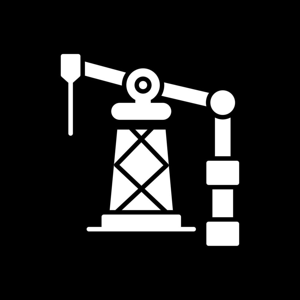 olie boortoren glyph omgekeerd icoon ontwerp vector