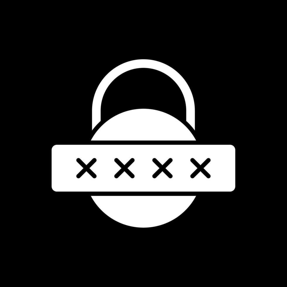 veiligheid wachtwoord glyph omgekeerd icoon ontwerp vector