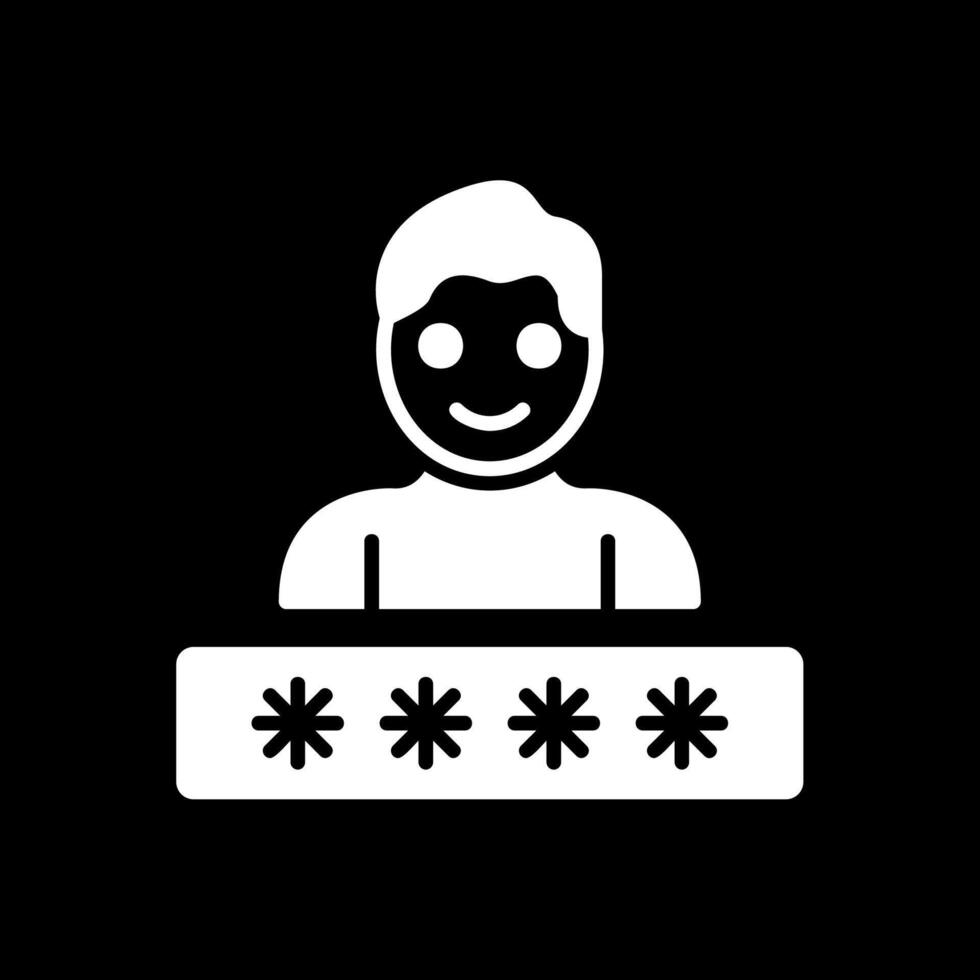 account wachtwoord glyph omgekeerd icoon ontwerp vector