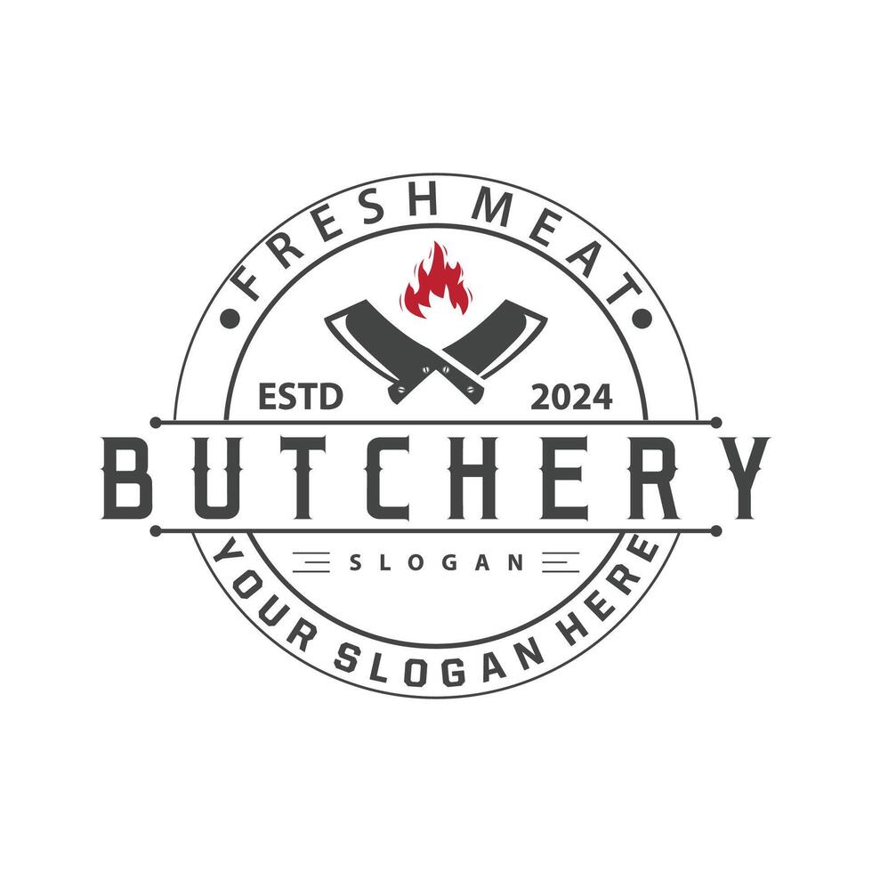 chef mes logo illustratie oud wijnoogst ontwerp voor slager mes merk voor restaurant merk en gemakkelijk slager mes markt vector
