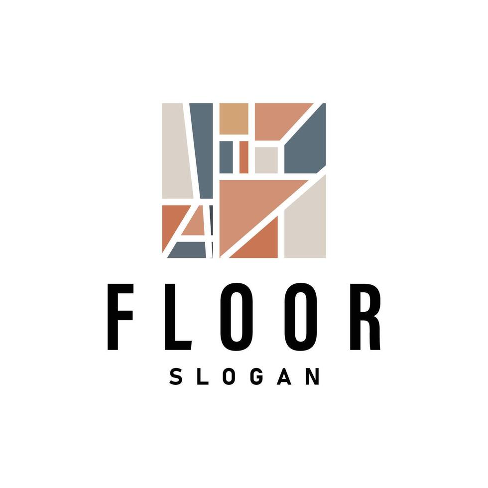 verdieping ontwerp logo, huis decoratie keramisch tegel illustratie vector