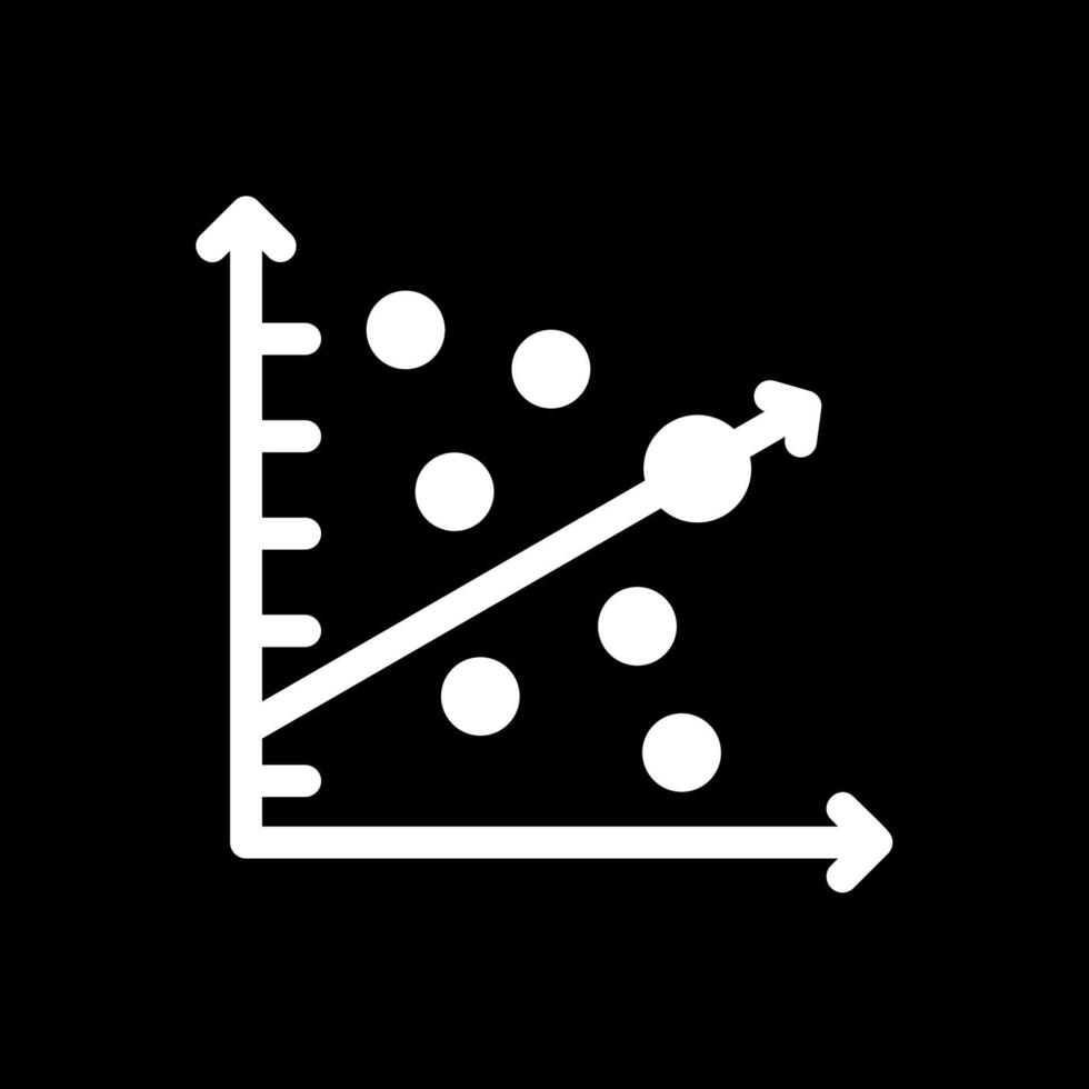 verstrooien diagram glyph omgekeerd icoon ontwerp vector