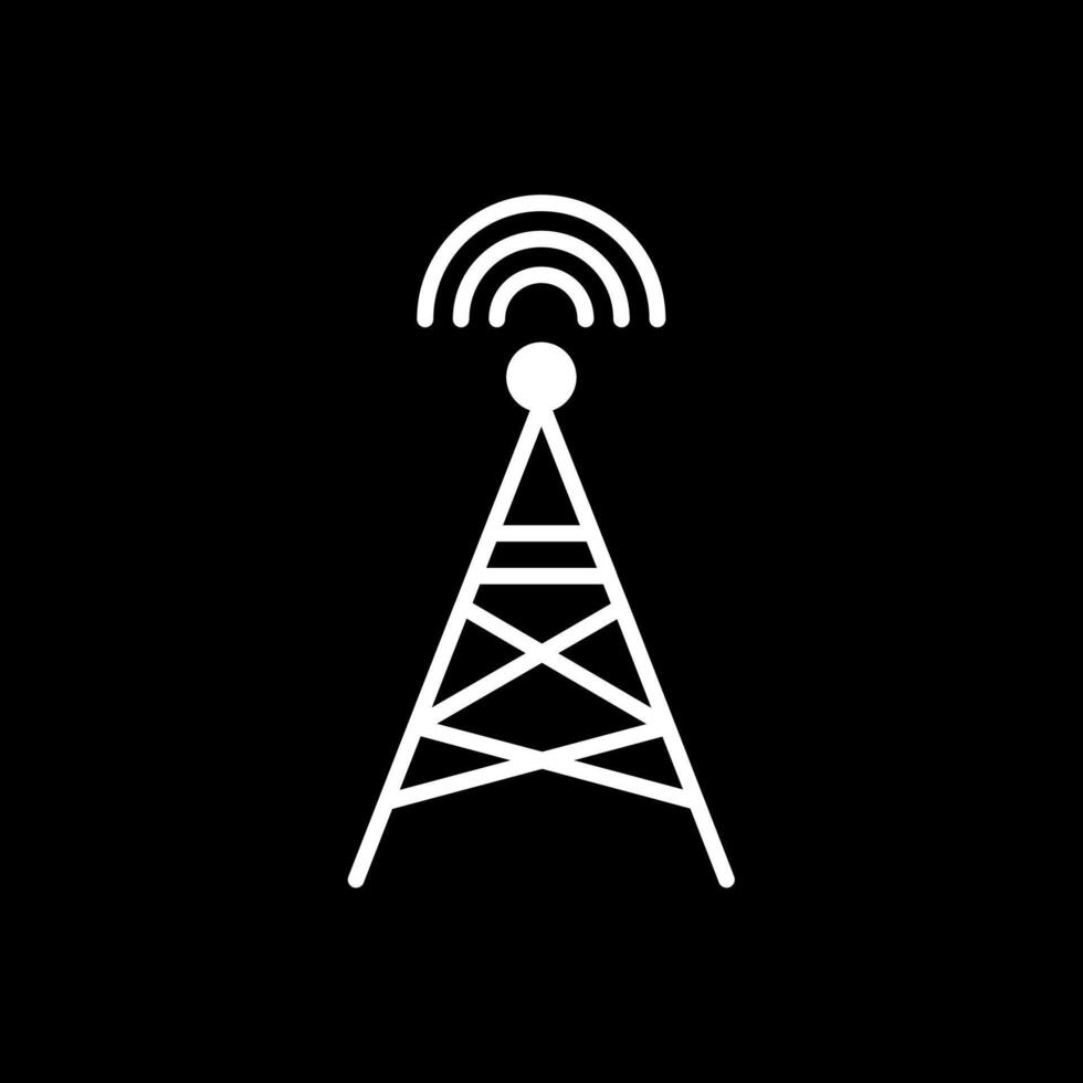 radio toren glyph omgekeerd icoon ontwerp vector