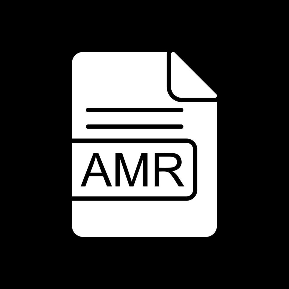 amr het dossier formaat glyph omgekeerd icoon ontwerp vector