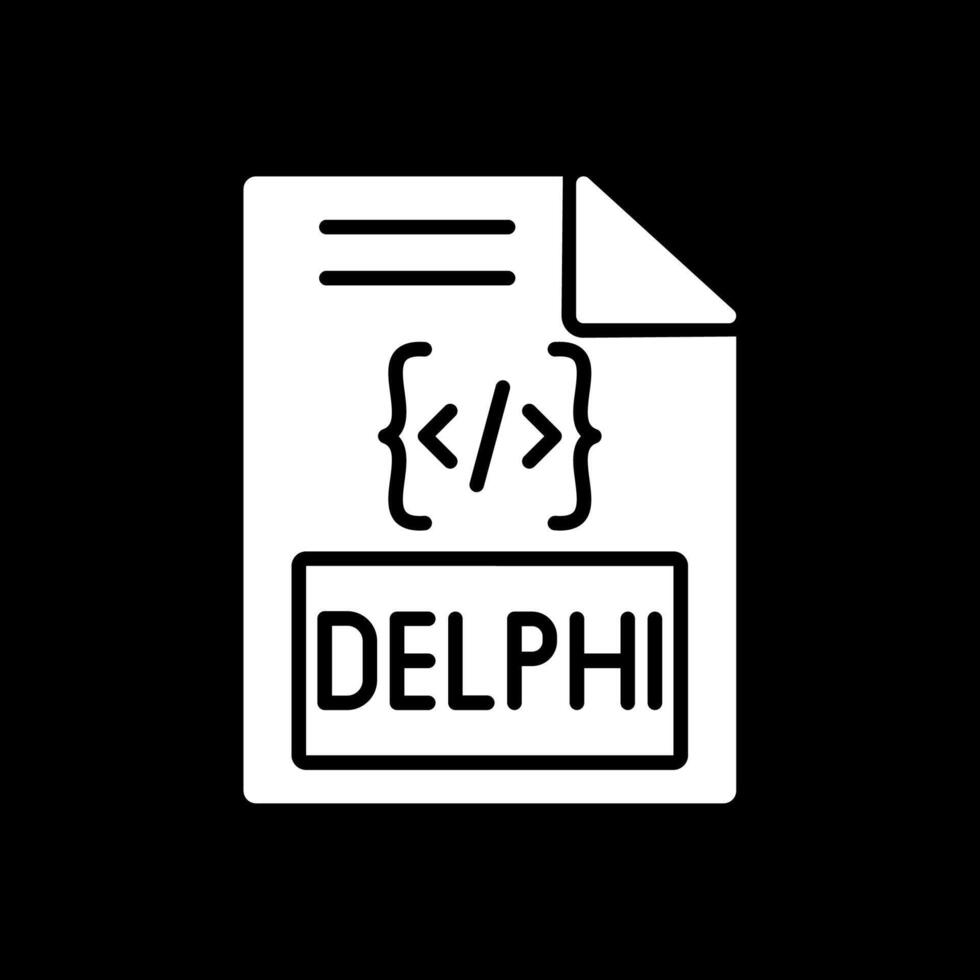 Delphi glyph omgekeerd icoon ontwerp vector