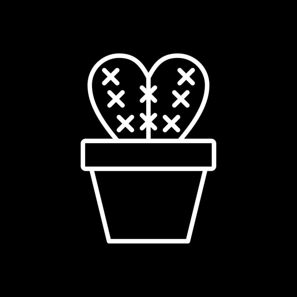 cactus lijn omgekeerd icoon ontwerp vector