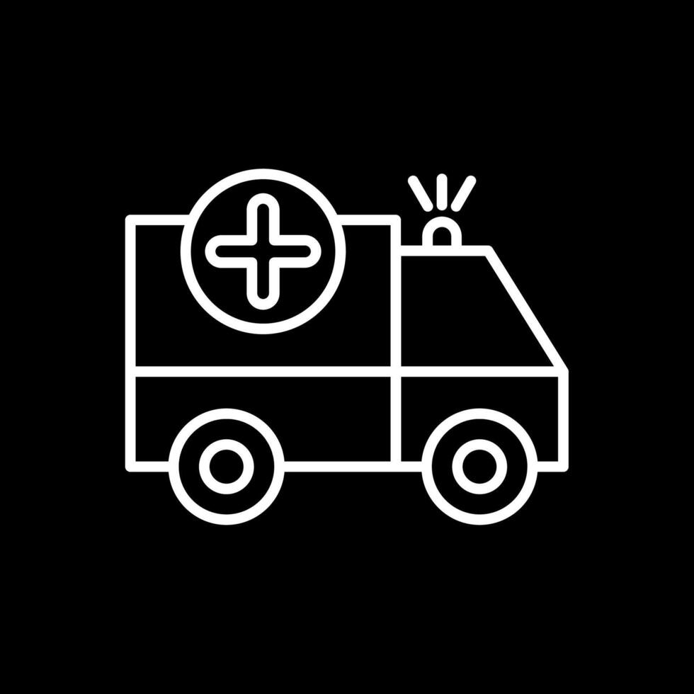 ambulance lijn omgekeerd icoon ontwerp vector