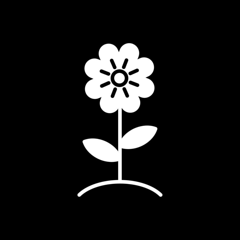 bloem glyph omgekeerd icoon ontwerp vector