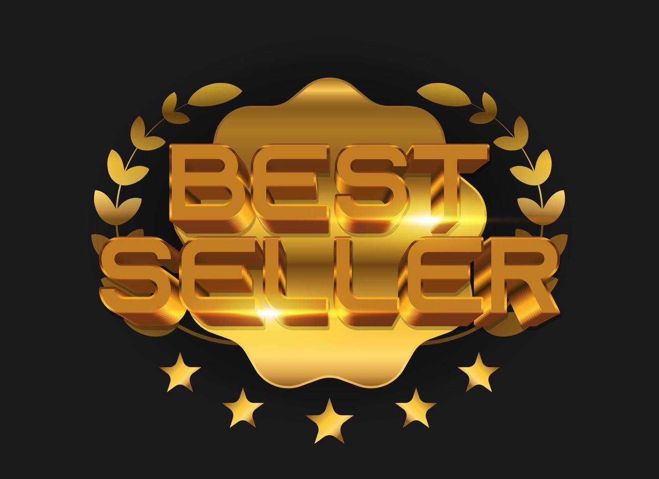 bestseller badge of embleem in 3D-gouden stijl. bestsellerpictogram voor uw winkel vector