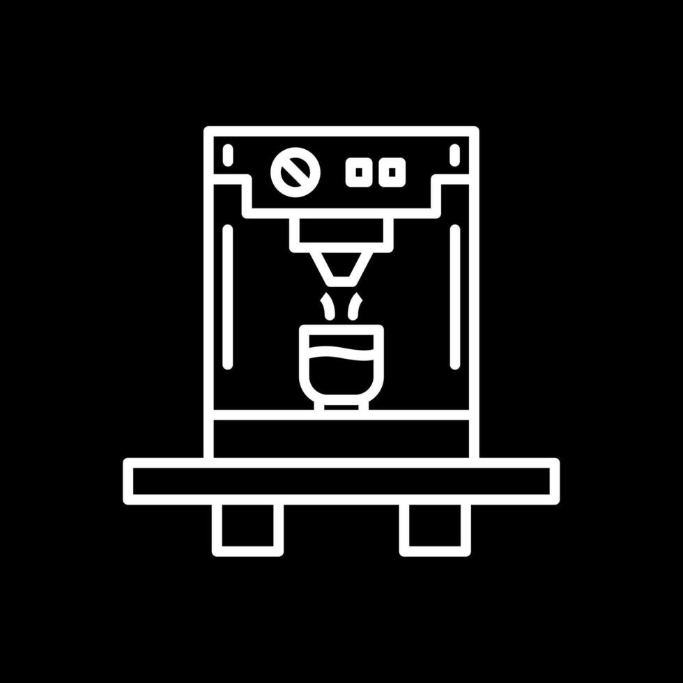 koffie machine lijn omgekeerd icoon ontwerp vector