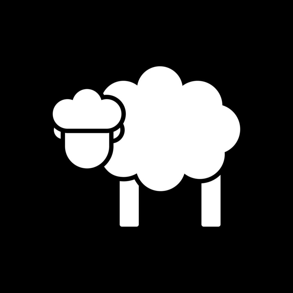 schapen glyph omgekeerd icoon ontwerp vector