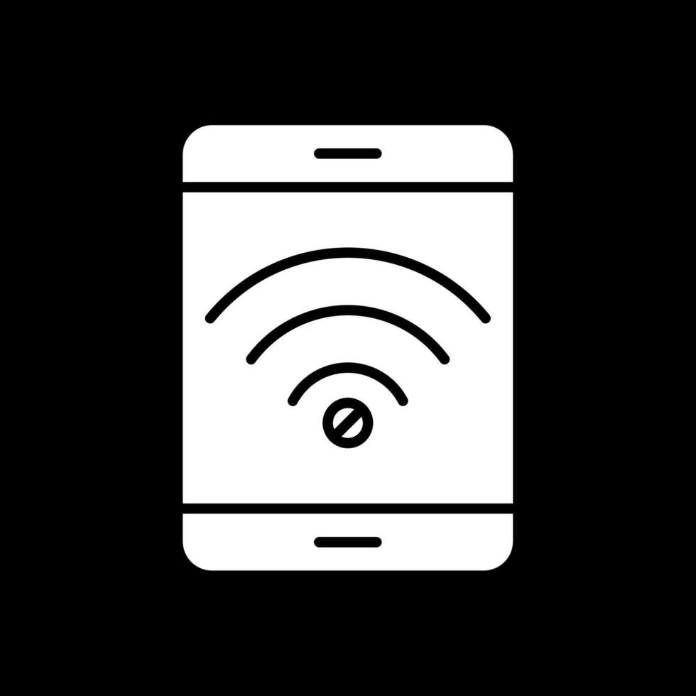 Nee Wifi glyph omgekeerd icoon ontwerp vector