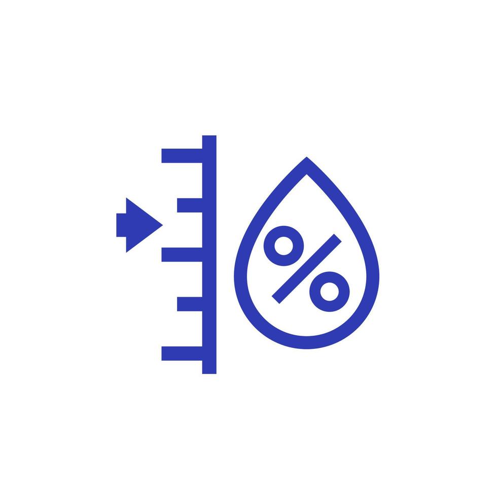 vochtigheidsgraad, waterbeheerpictogram vector