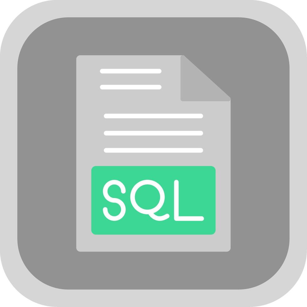 sql vlak ronde hoek icoon ontwerp vector