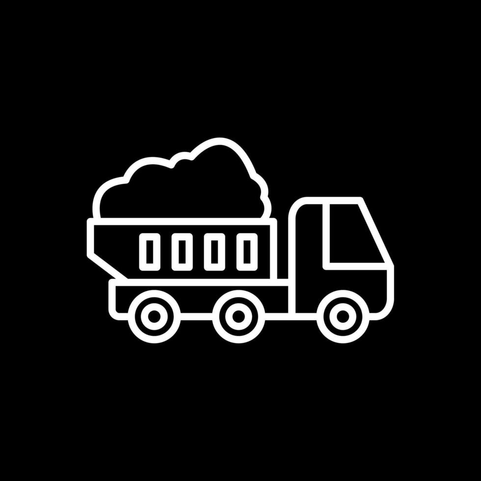 kipwagen vrachtauto lijn omgekeerd icoon ontwerp vector