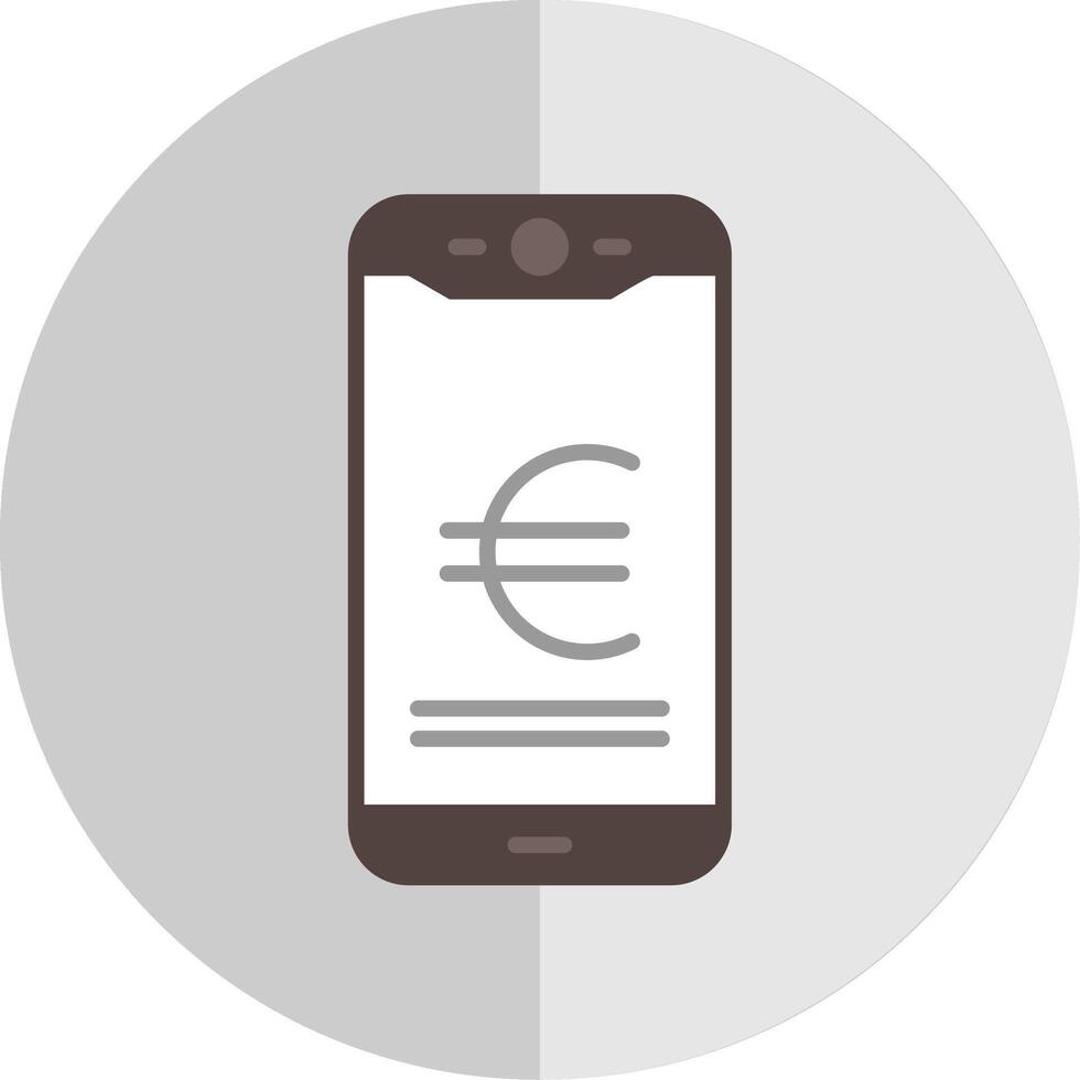euro mobiel betalen vlak schaal icoon ontwerp vector