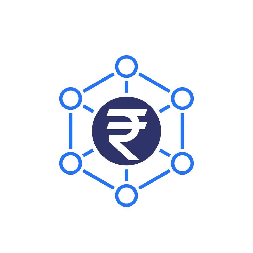 financiële diversificatie, Indiase roepie vector icon