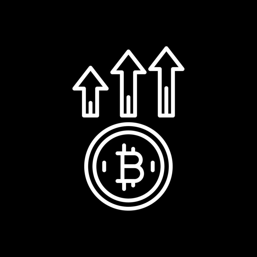 bitcoin omhoog lijn omgekeerd icoon ontwerp vector