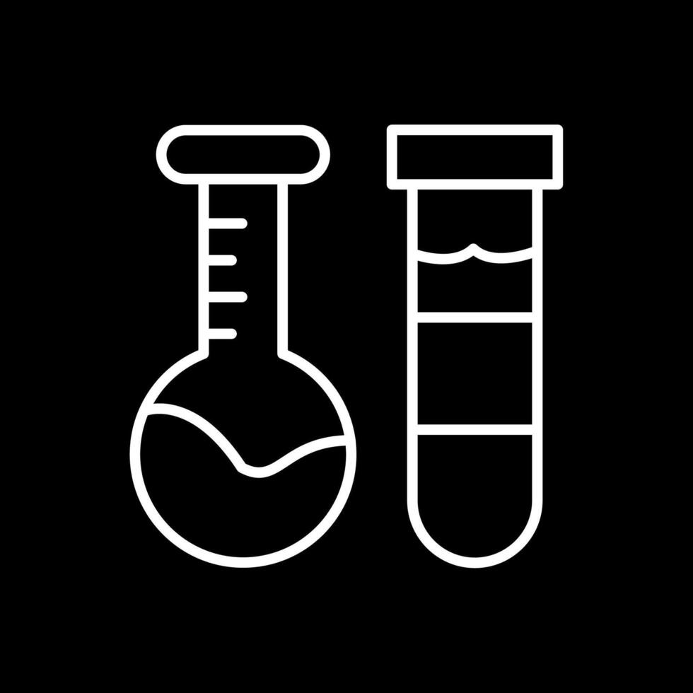 laboratorium fles lijn omgekeerd icoon ontwerp vector