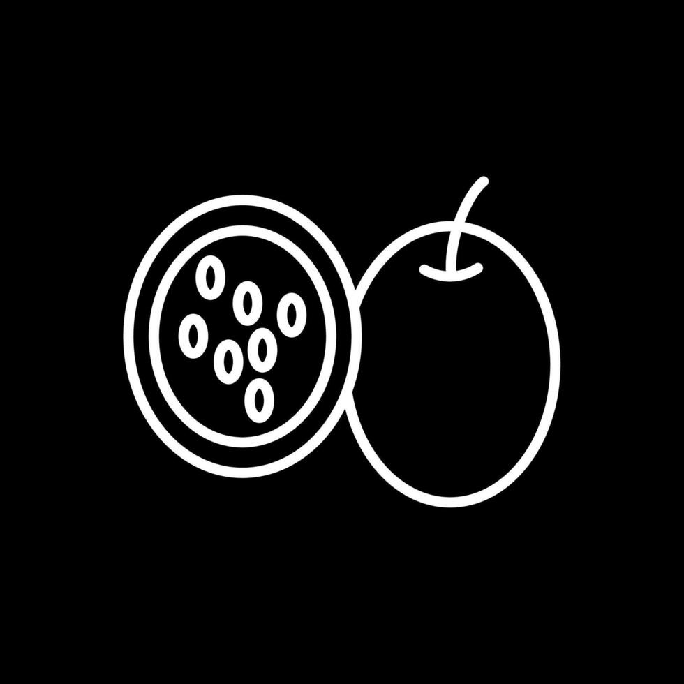 passie fruit lijn omgekeerd icoon ontwerp vector