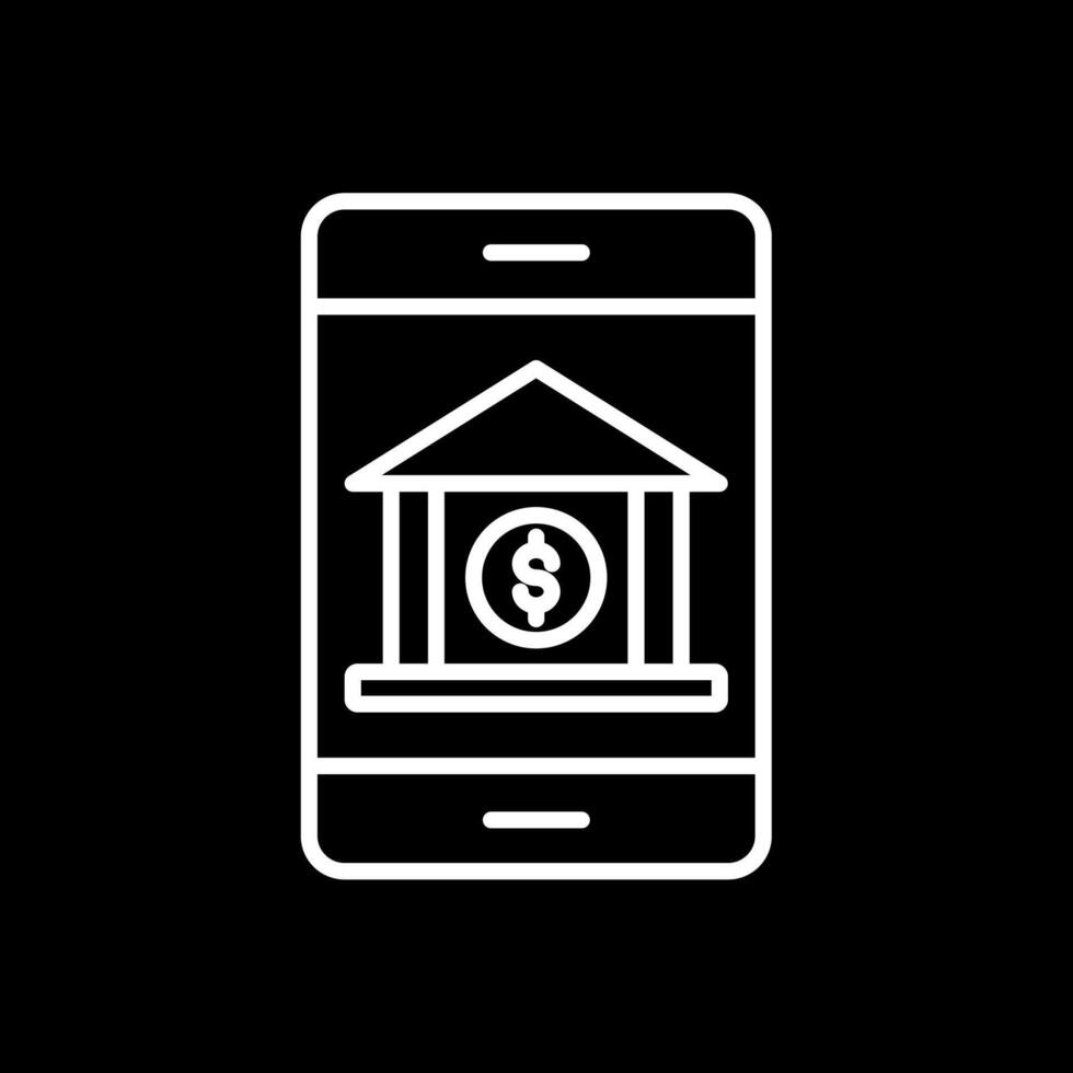bank app lijn omgekeerd icoon ontwerp vector