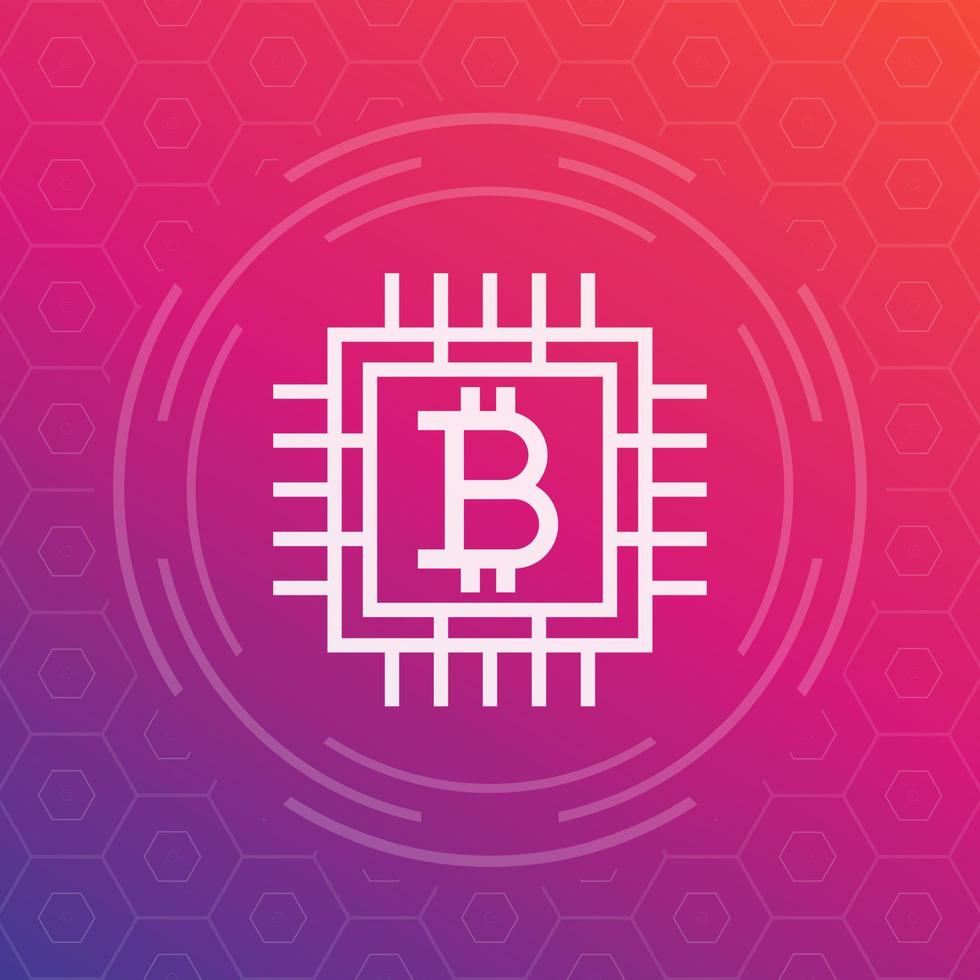 bitcoin vector pictogram, lineaire stijl