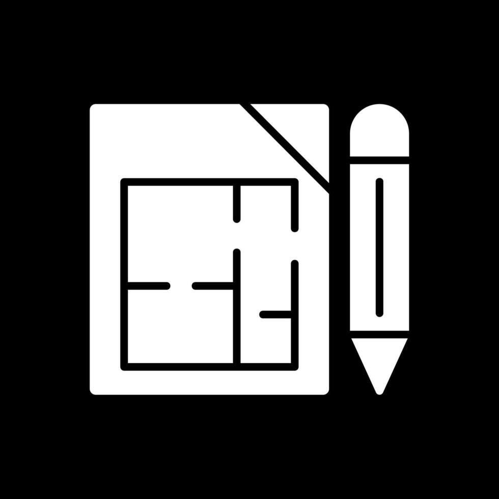 bouwkundig voorwaarden glyph omgekeerd icoon ontwerp vector
