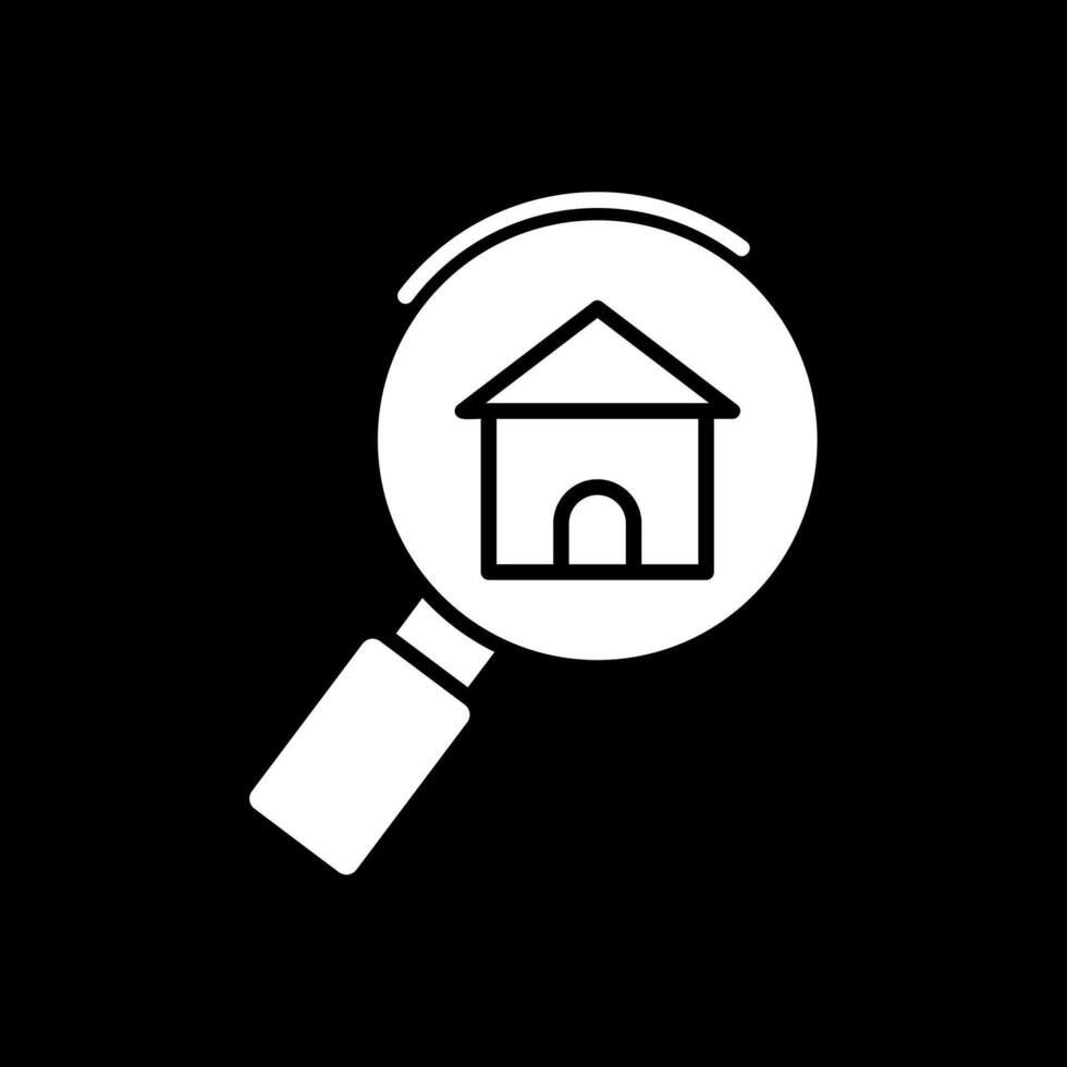 zoeken huis glyph omgekeerd icoon ontwerp vector