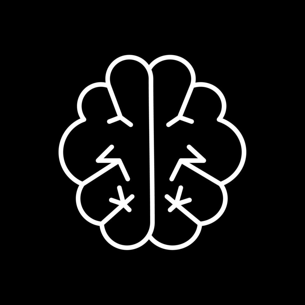 hersenen lijn omgekeerd icoon ontwerp vector