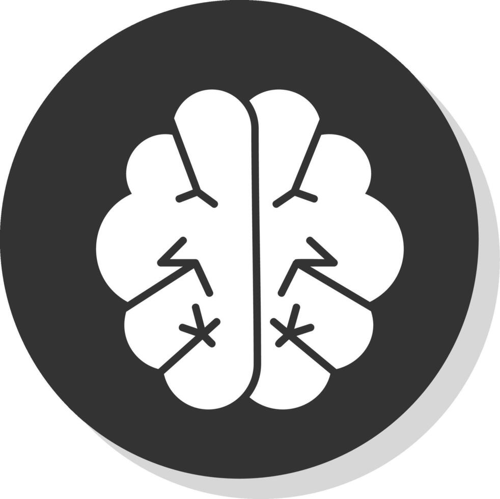 hersenen glyph schaduw cirkel icoon ontwerp vector