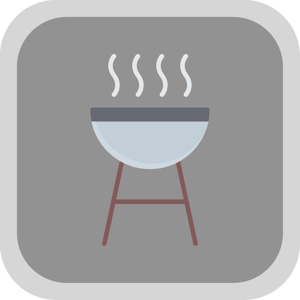 barbecue vlak ronde hoek icoon ontwerp vector