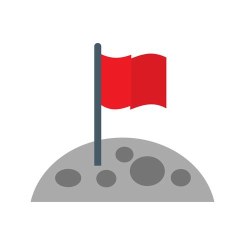 Vlag bij maan vector pictogram