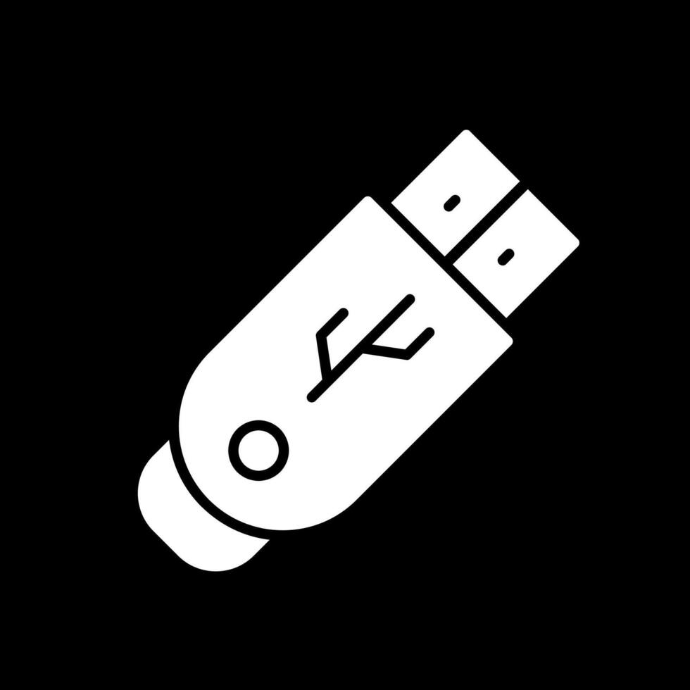 pendrive glyph omgekeerd icoon ontwerp vector