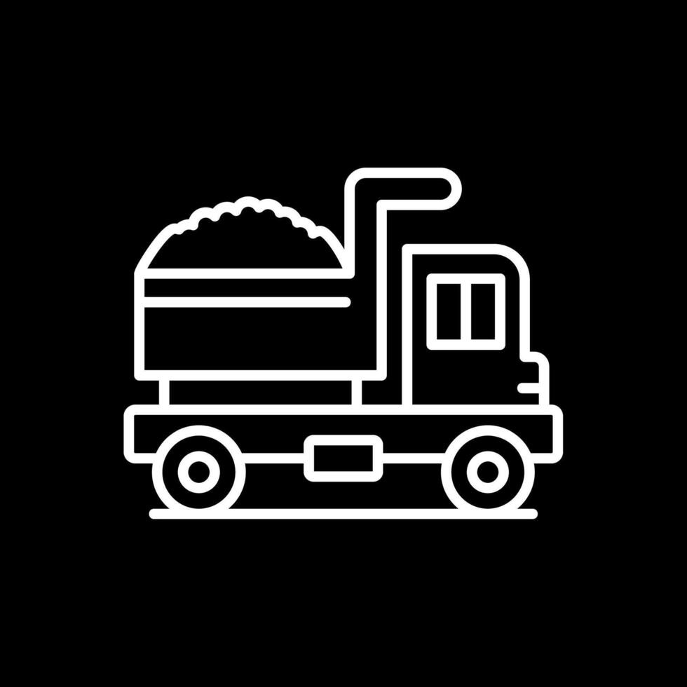 dump vrachtauto lijn omgekeerd icoon ontwerp vector