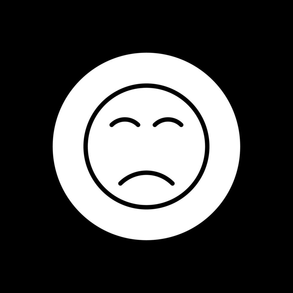 verdrietig gezicht glyph omgekeerd icoon ontwerp vector