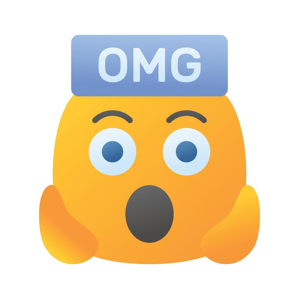 Oh mijn god uitdrukking emoji ontwerp, bewerkbare vector