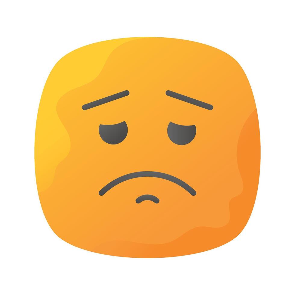 krijgen uw handen Aan perfect ontworpen verdrietig emoji icoon, aanpasbare vector