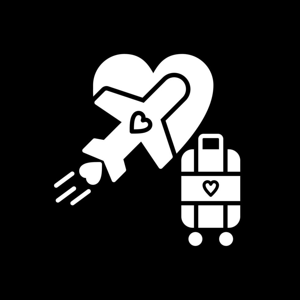 huwelijksreis glyph omgekeerd icoon ontwerp vector