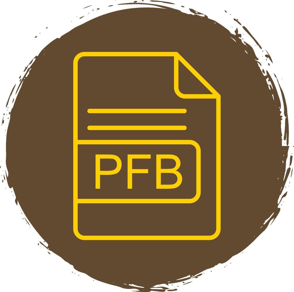 pfb het dossier formaat lijn cirkel sticker icoon vector