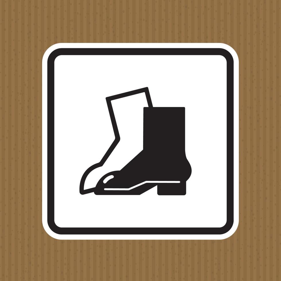 symbool slijtage voetbescherming teken isoleren op witte achtergrond, vector illustratie eps.10